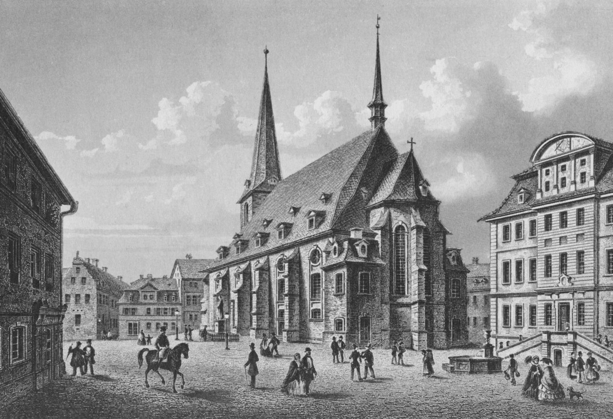 Herderplatz दक्षिण पूर्व से, स्टील उत्कीर्णन द्वारा एल। ओडर