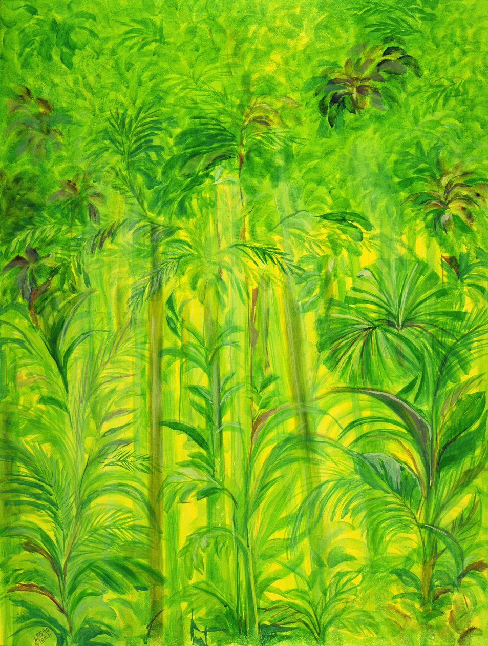 वर्षा वन, मलेशिया, 1990 (कैनवास पर एक्रिलिक) द्वारा लैला शावा