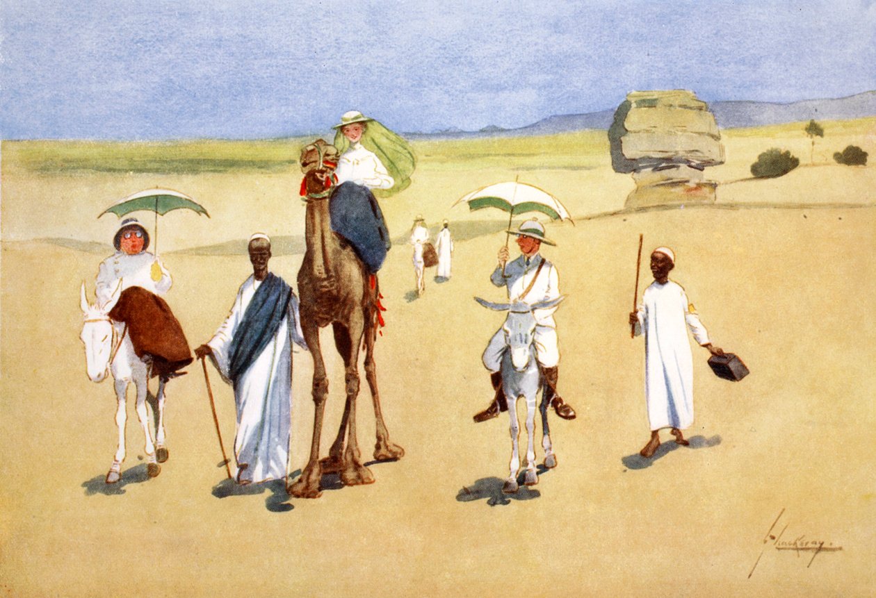 राउंड द पिरामिड, 1908। द्वारा लांस ठाकरे