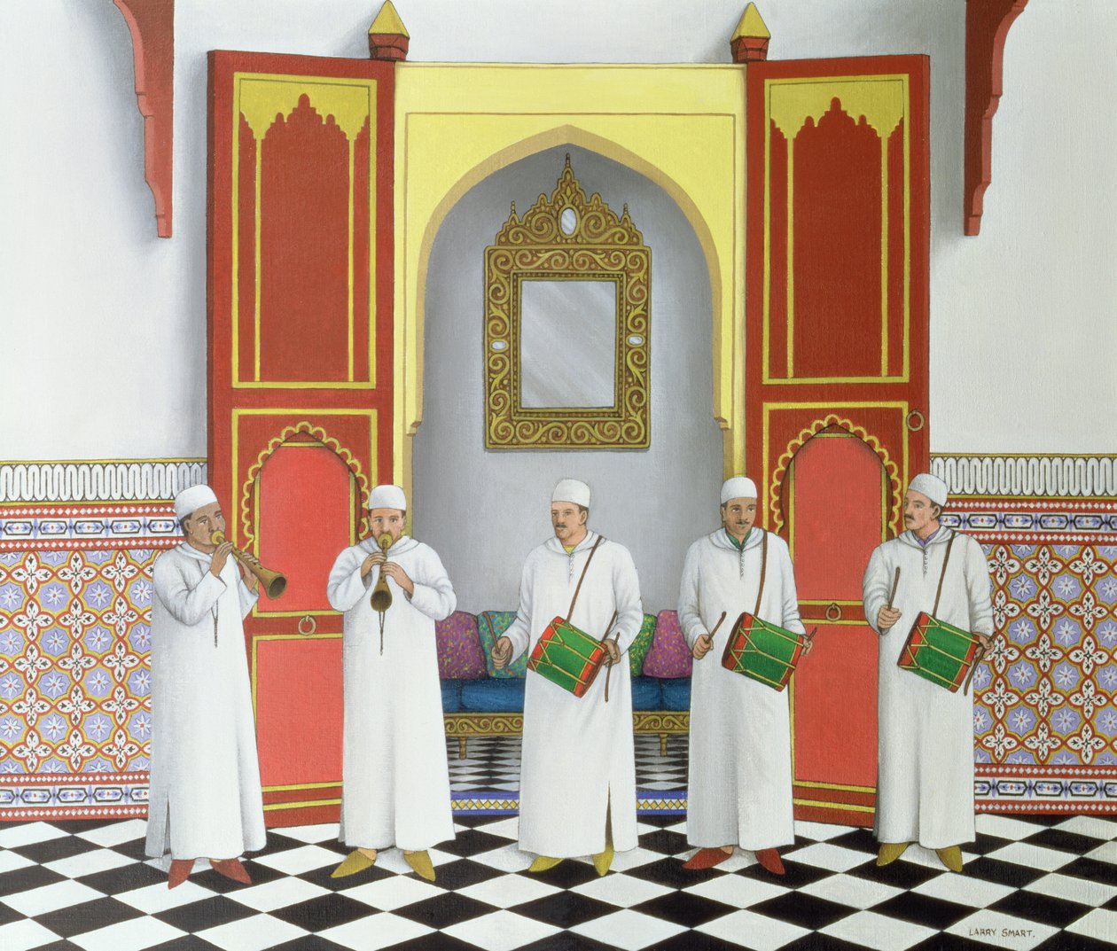 समीरिंग द स्पिरिट्स, 1992 (ऐक्रेलिक ऑन लिनन) द्वारा लैरी स्मार्ट