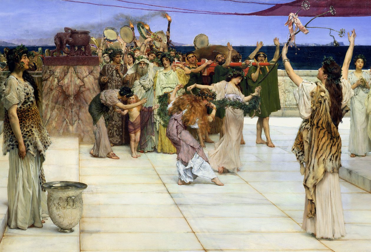 Bacchus के लिए एक समर्पण, 1889 (141017 का विस्तार) द्वारा लॉरेंस अल्मा तदेमा
