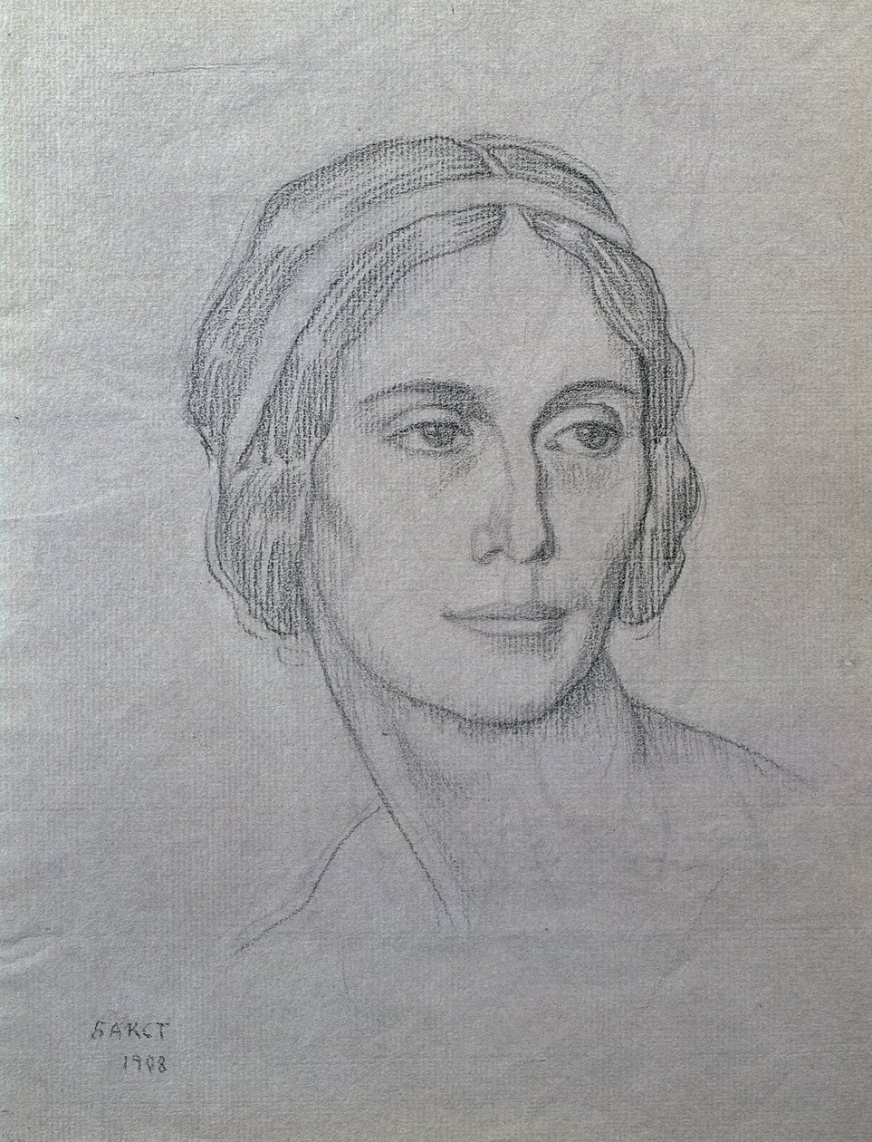 अन्ना पावलोवा का चित्रण (1881-1931), 1908 (कागज पर चारकोल) द्वारा लियोन बक्स्तो