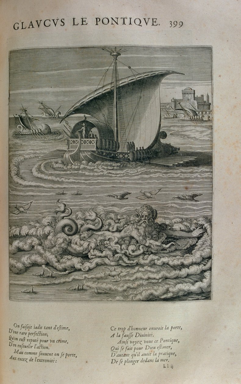 Glaucus, Blaise de Vigenere (1523-96) पेरिस, 1615 द्वारा &39;द पिक्चर या पेंटिंग ऑफ़ द प्लैट पेंटिंग ऑफ द टू ग्रीक सोफिस्ट फिलोसट्रेट्स&39; द्वारा लियोनार्ड गॉल्टियर