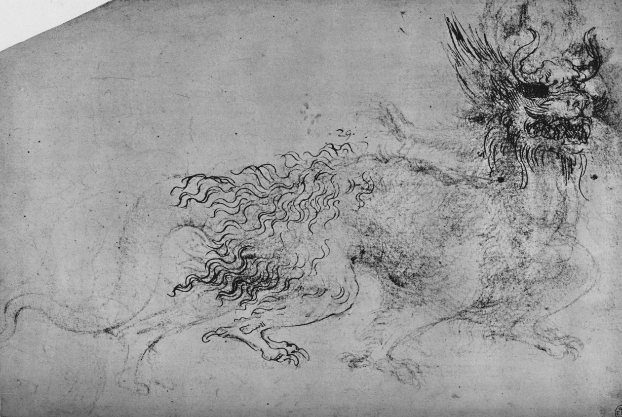 ए ड्रैगन, c1480 1945 द्वारा लियोनार्डो दा विंची