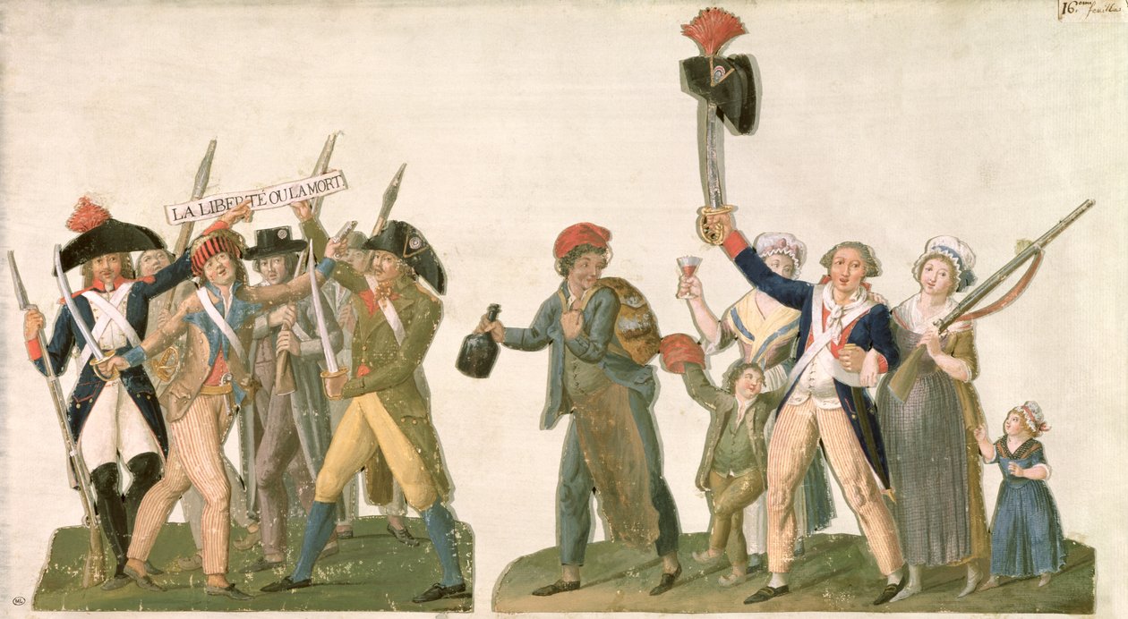 लिबर्टी का रोना और फ्रंटियर के लिए प्रस्थान, 1792 (प्रिंट) द्वारा लेसुअर ब्रदर्स