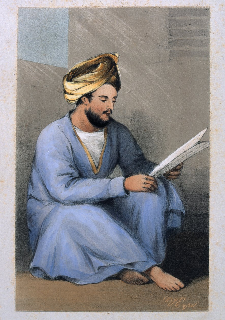 कप्तान जॉनस्टोन, शाह की सेवा, अफगान पोशाक, 1842 में पढ़ना द्वारा लेफ्टिनेंट विन्सेन्ट आइरे