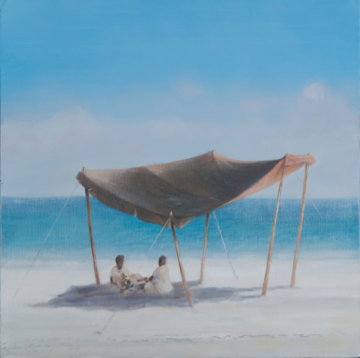 समुद्र तट तम्बू, 2012 (कैनवास पर एक्रिलिक) द्वारा लिंकन सेलिगमैन