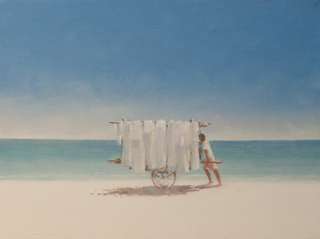 क्यूबा बीच विक्रेता, 2010 (कैनवास पर एक्रिलिक) द्वारा लिंकन सेलिगमैन