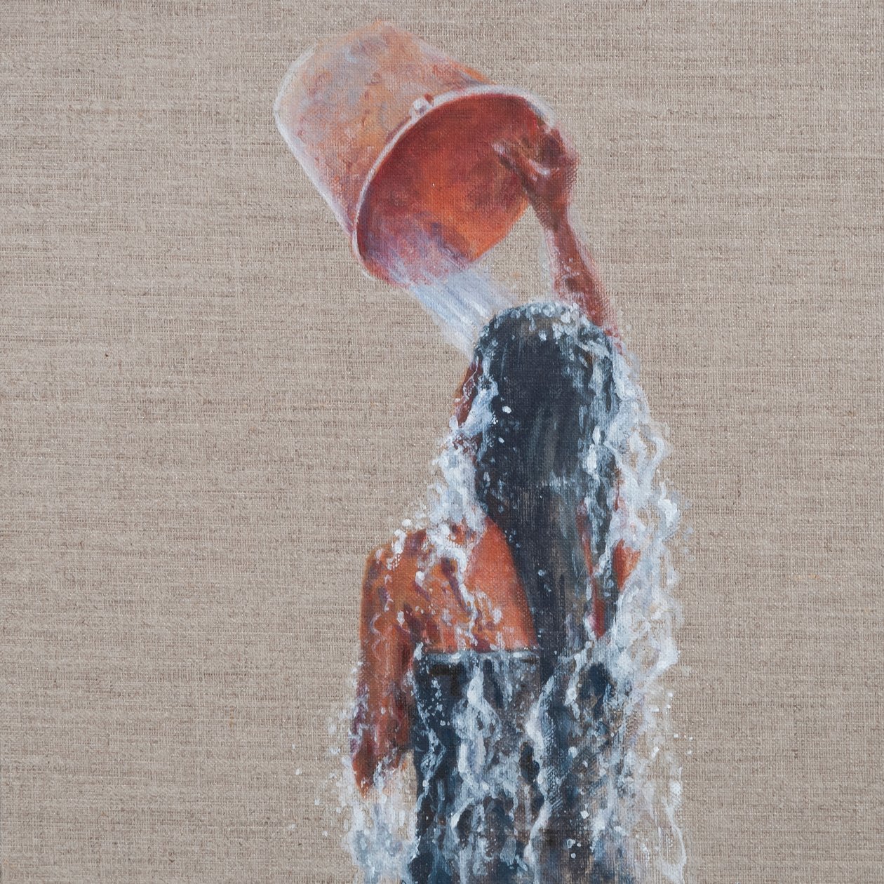 लड़की स्नान, 2012 (कैनवास पर एक्रिलिक) द्वारा लिंकन सेलिगमैन