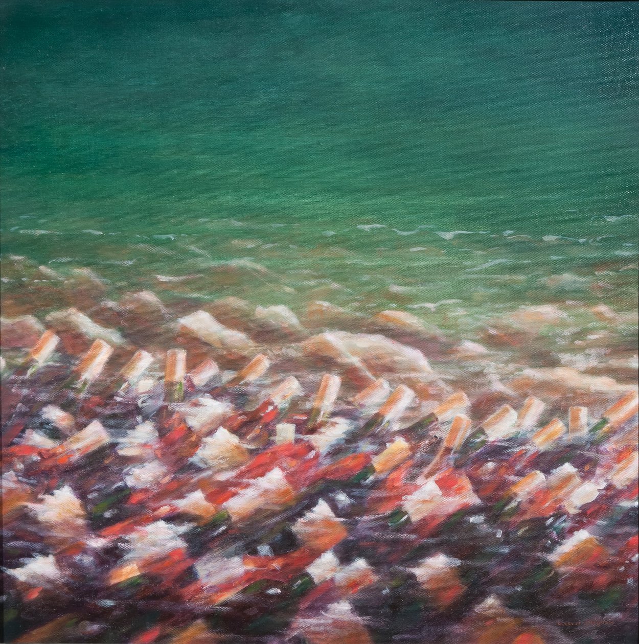 रेड एंड रोज़ कूलिंग, 2012 (कैनवास पर एक्रिलिक) द्वारा लिंकन सेलिगमैन