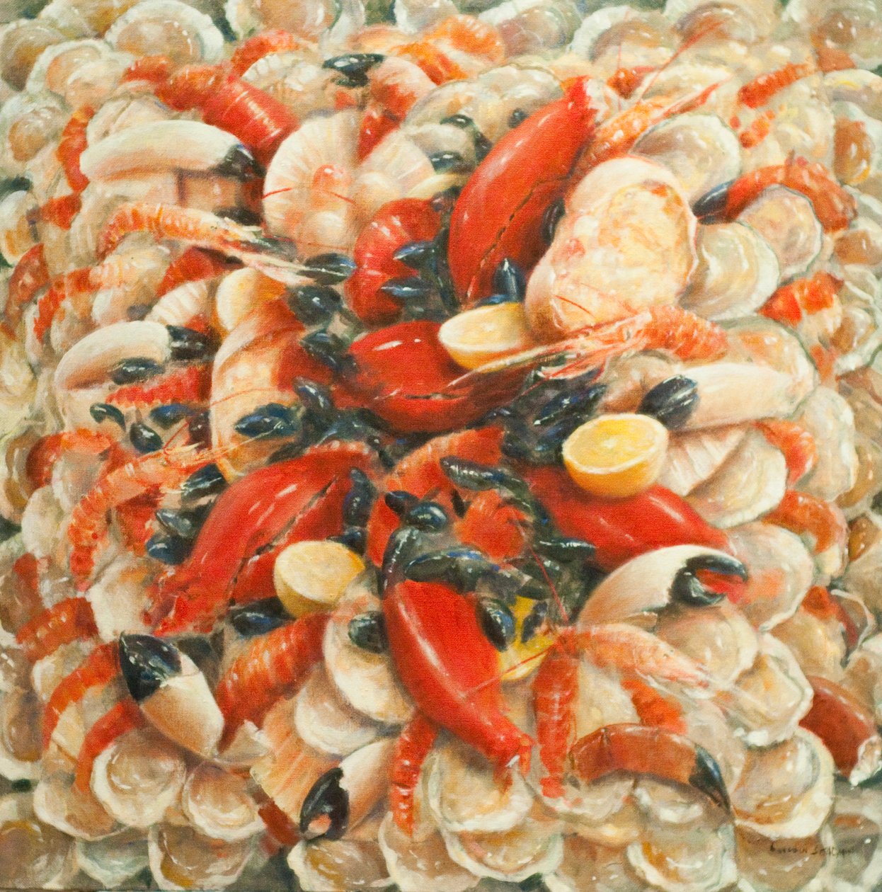सीफ़ूड एक्सट्रावगांज़ा, 2010 (कैनवास पर एक्रिलिक) द्वारा लिंकन सेलिगमैन