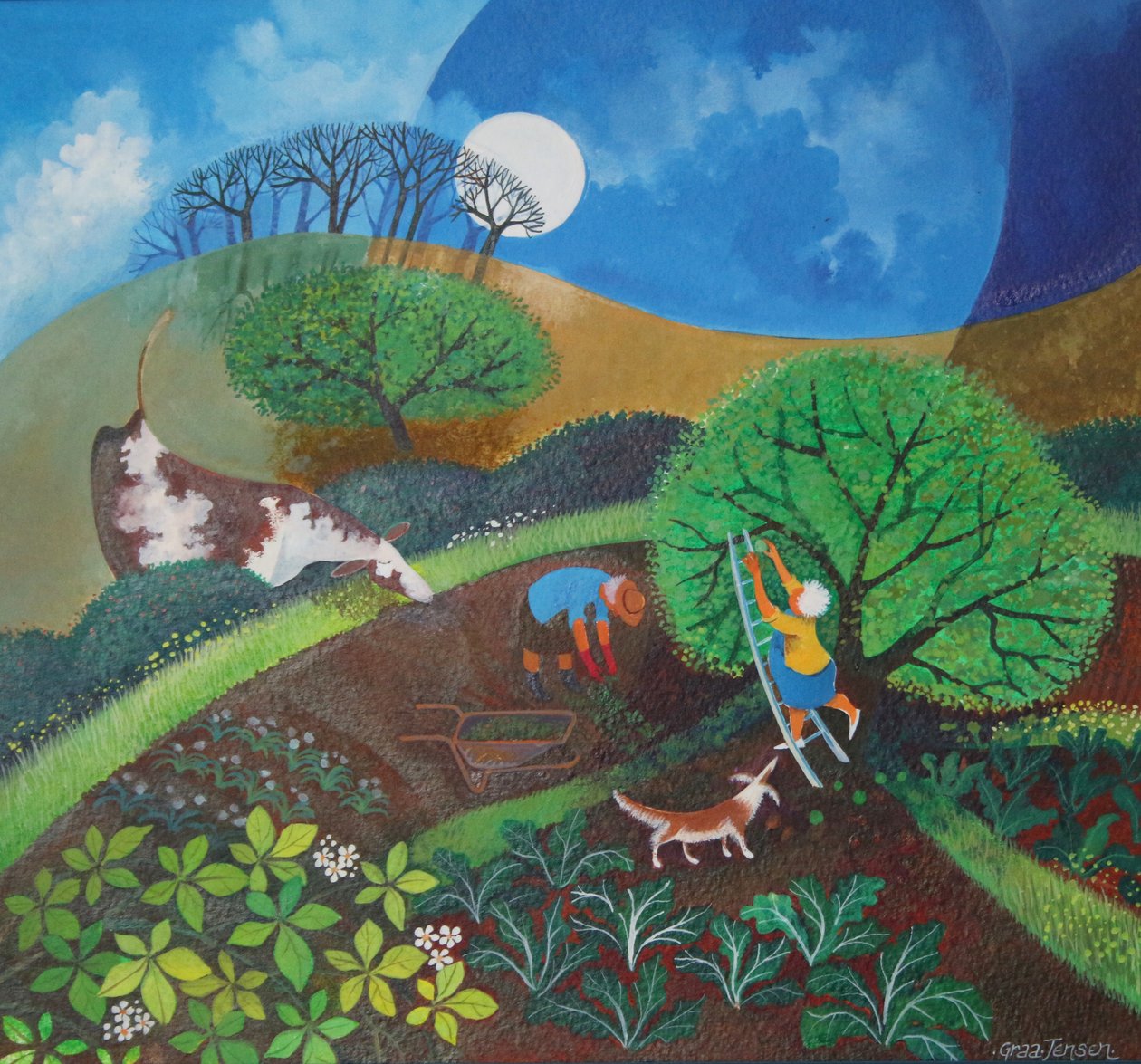 साथी माली, 2015, (कागज पर एक्रिलिक स्याही) द्वारा लिसा ग्रा जेन्सेन