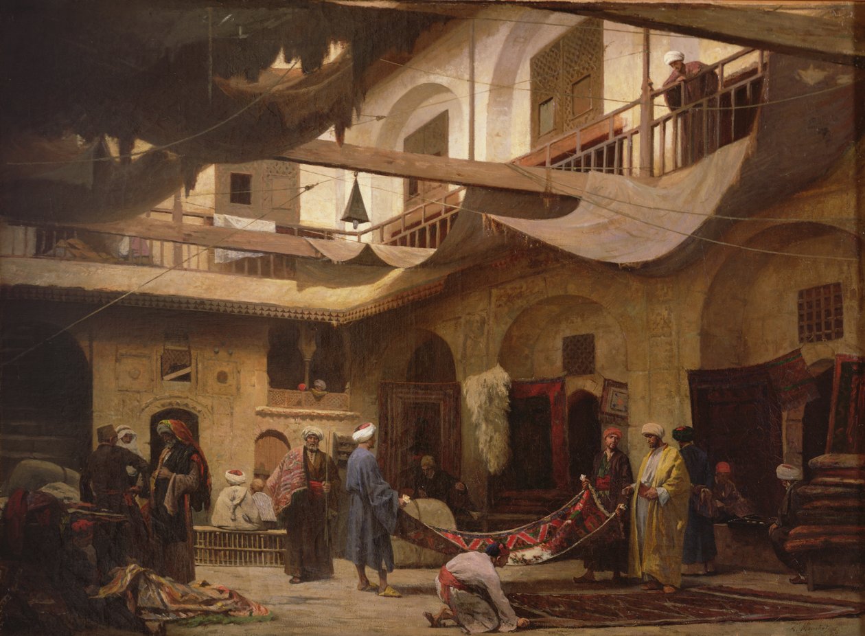 1866 से पहले कालीन बाज़ार, काहिरा द्वारा लुइस क्लाउड मौचोट