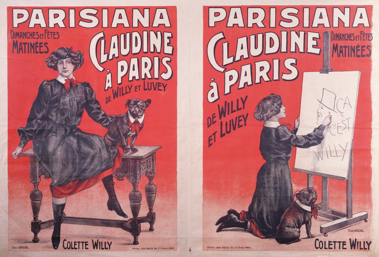 Théatre Parisiana में क्लेडाइन ए पेरिस के पोस्टर विज्ञापन प्रदर्शन, c.1906-7 द्वारा लुइस गैलिस