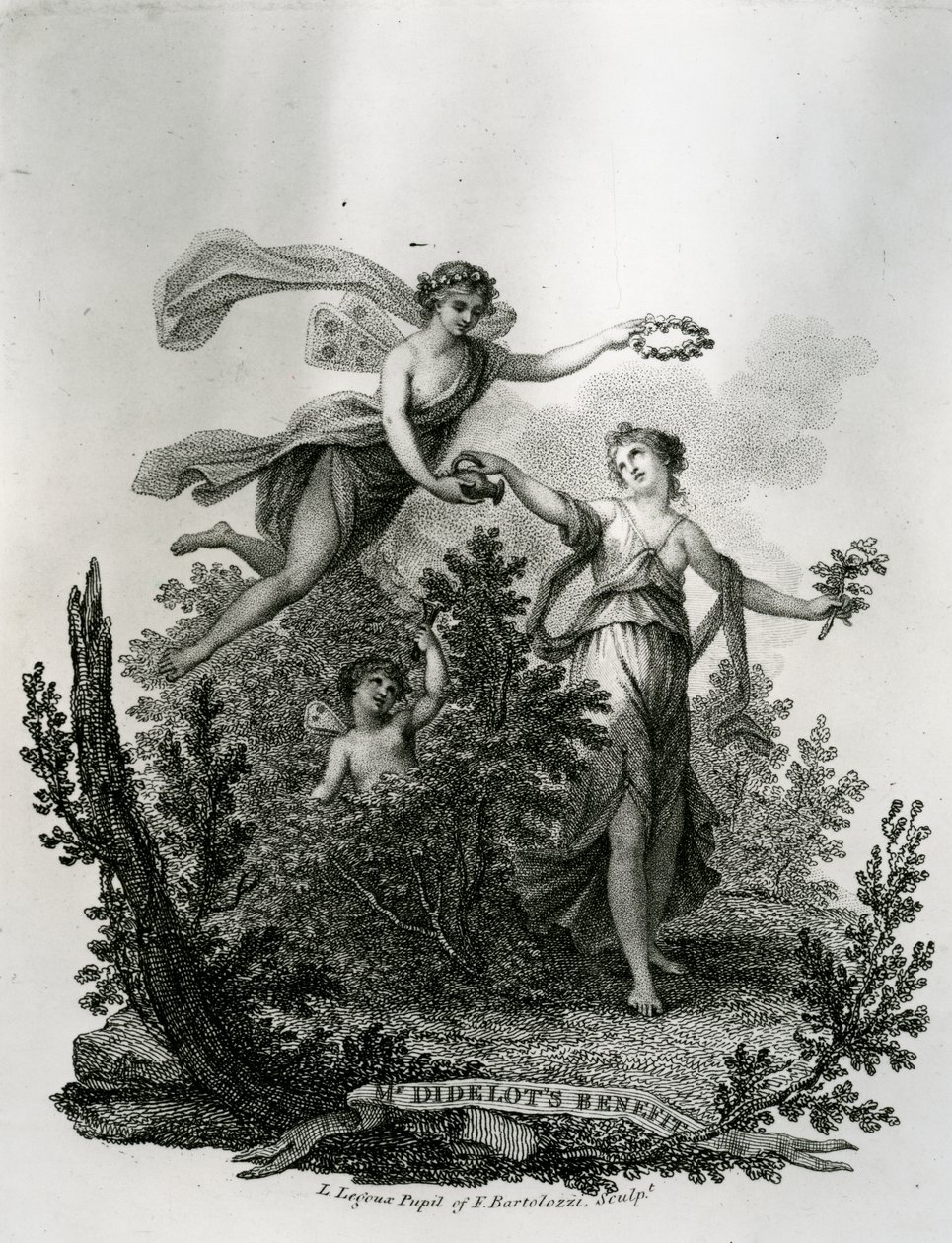 लाभ कार्ड के लिए डिज़ाइन, c.1789-1804 द्वारा लुई लेगौक्स