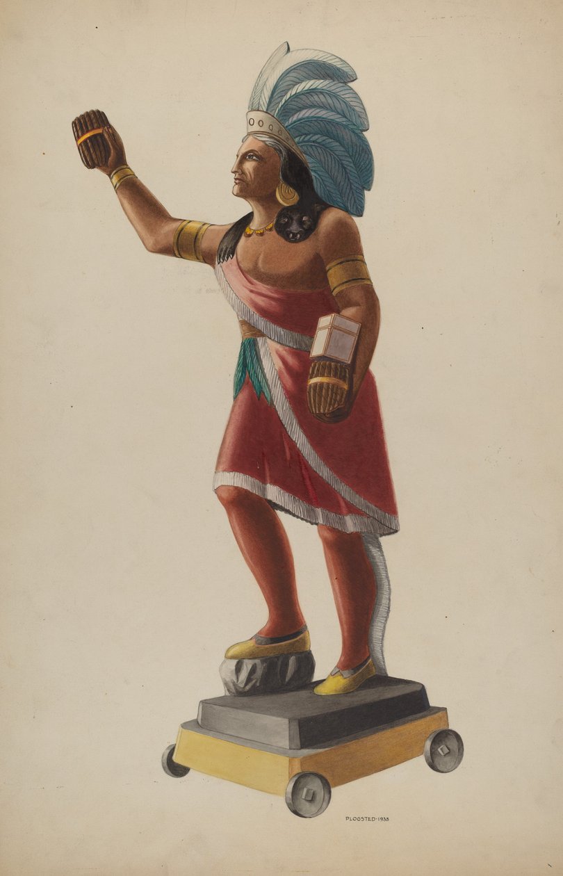 सिगार स्टोर इंडियन, 1938। द्वारा लुई प्लॉगस्टेड