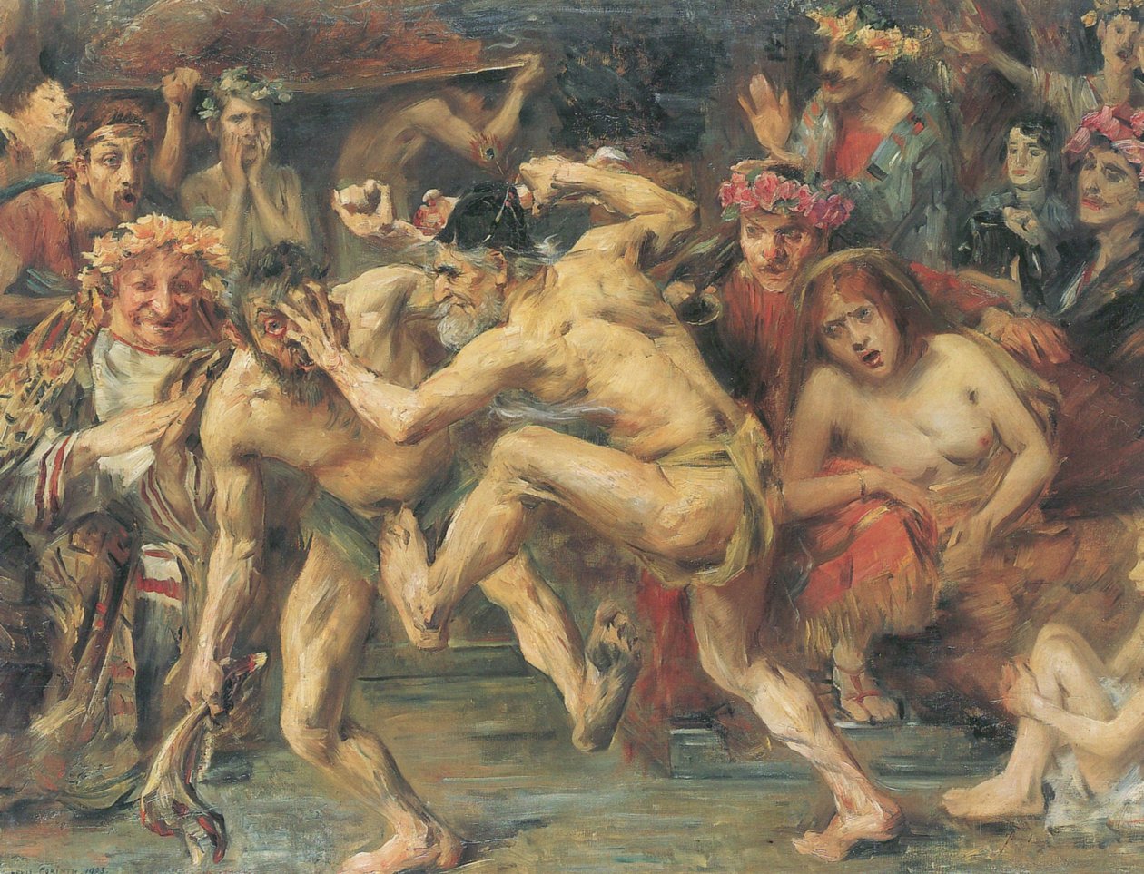 Odysseus im Kampf mit dem BettlerUlysses, भिखारी से लड़ रहे हैं। भिखारी लड़ रहे हैं। Ulysses और Iros.n के बीच ओडिसी लड़ाई का प्रेरित दृश्य द्वारा लोविस कोरिंथ