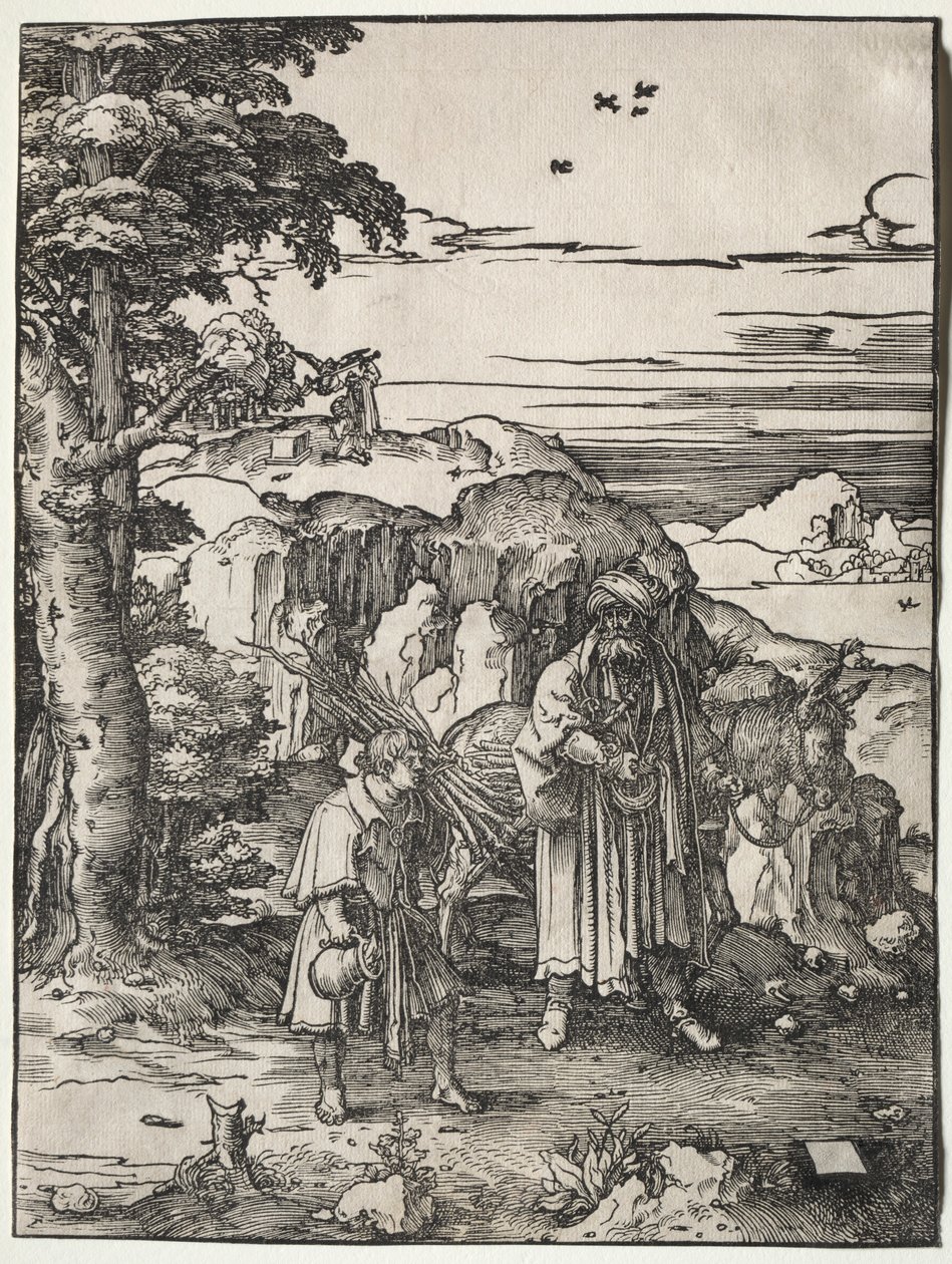 अब्राहम बलि बलिदान करने के लिए इसहाक, 1517-1519। द्वारा लुकास वैन लेडेन