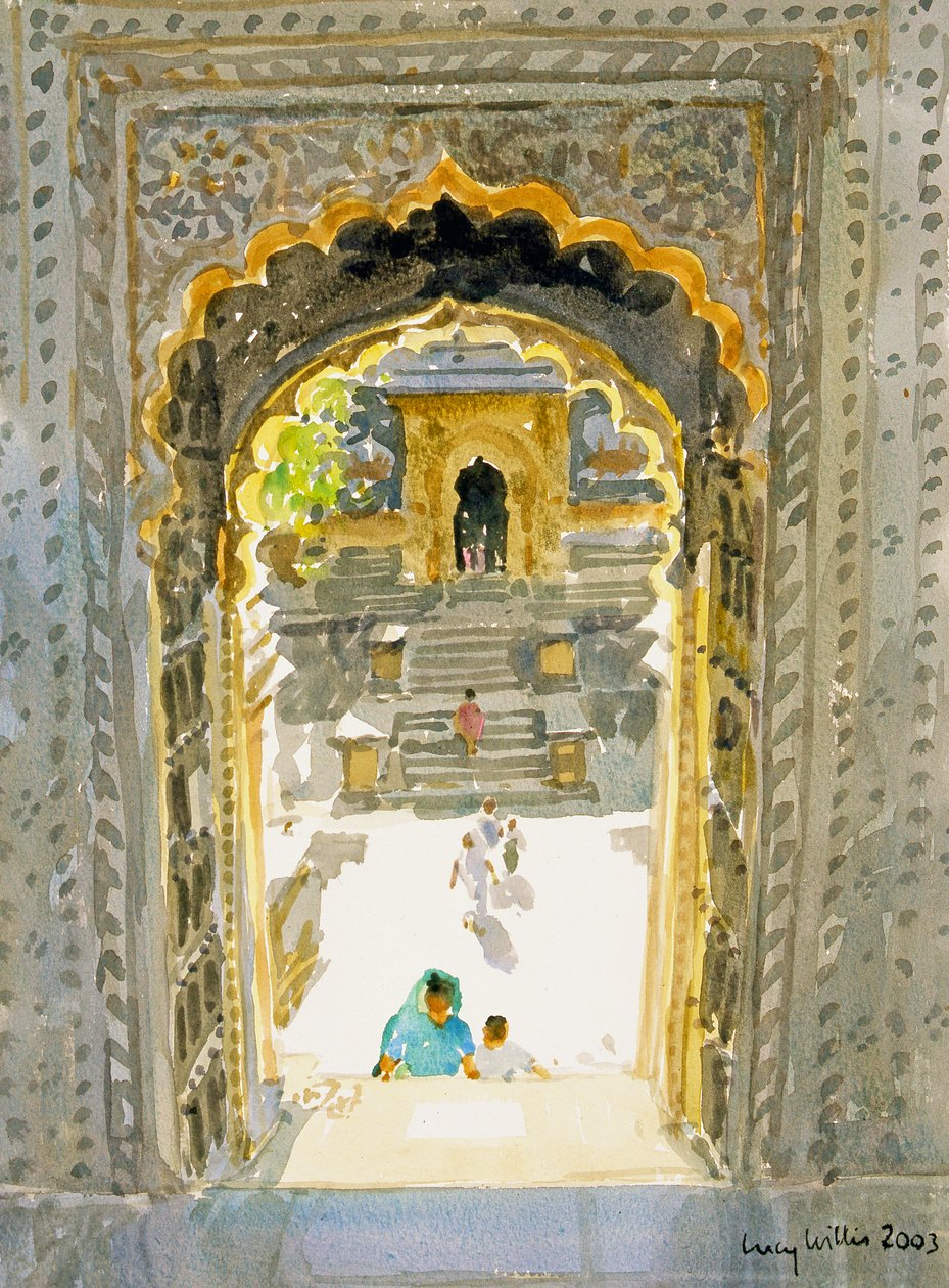 महेश्वर मंदिर, 2003 (कागज पर wc) द्वारा लुसी विलिस