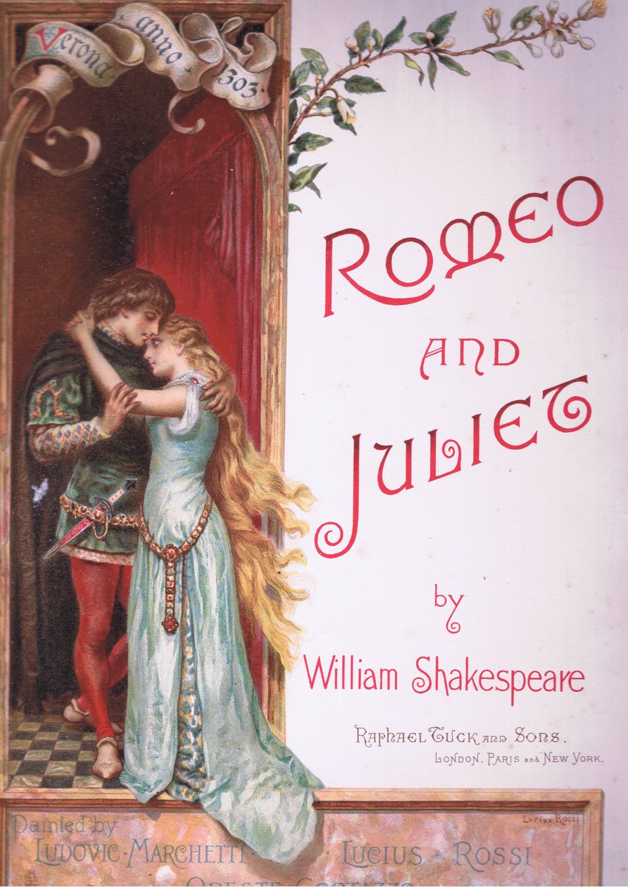 शीर्षक पृष्ठ, चित्रण Rome और Juliet से, द्वारा लुडोविको मार्खेती