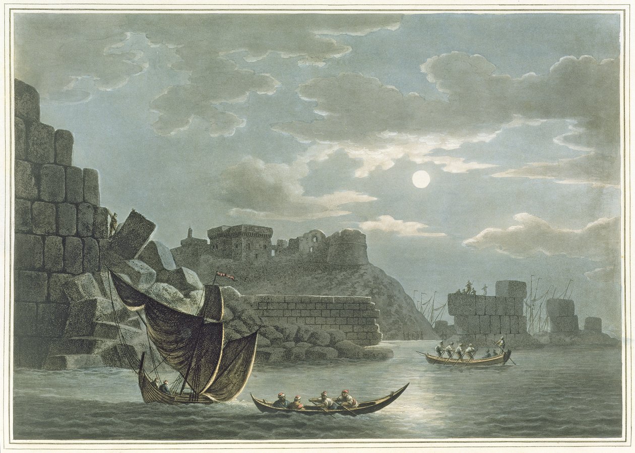 टॉर्टोसा का द्वीप, सीरिया में &39;व्यूज़ इन द ओटोमन डोमिनियन्स&39; से, 1810 (रंगीन एक्वाटिंट) द्वारा लुइगी मेयर