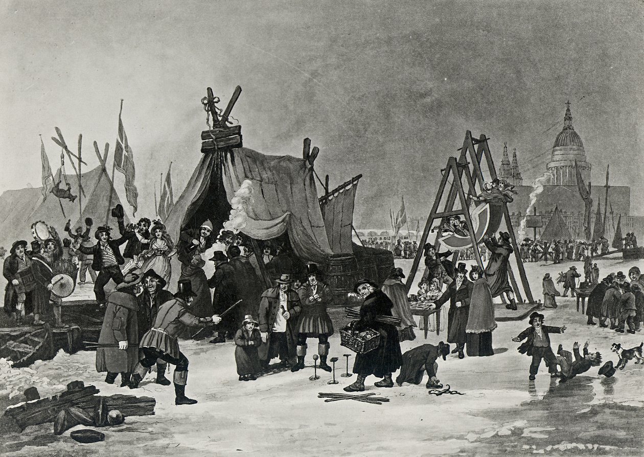 टेम्स पर मेला, 4 फरवरी 1814, रीव द्वारा उत्कीर्ण द्वारा ल्यूक क्लेनेल