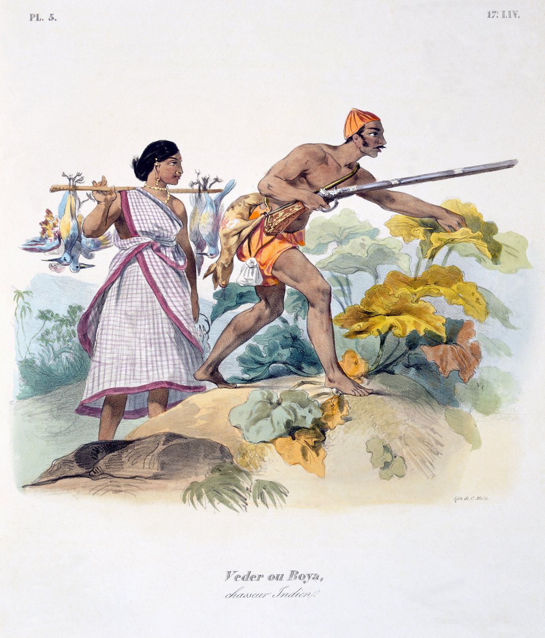 1827-35 में मस्कट के साथ भारतीय शिकारी द्वारा मुझे बर्नौफ