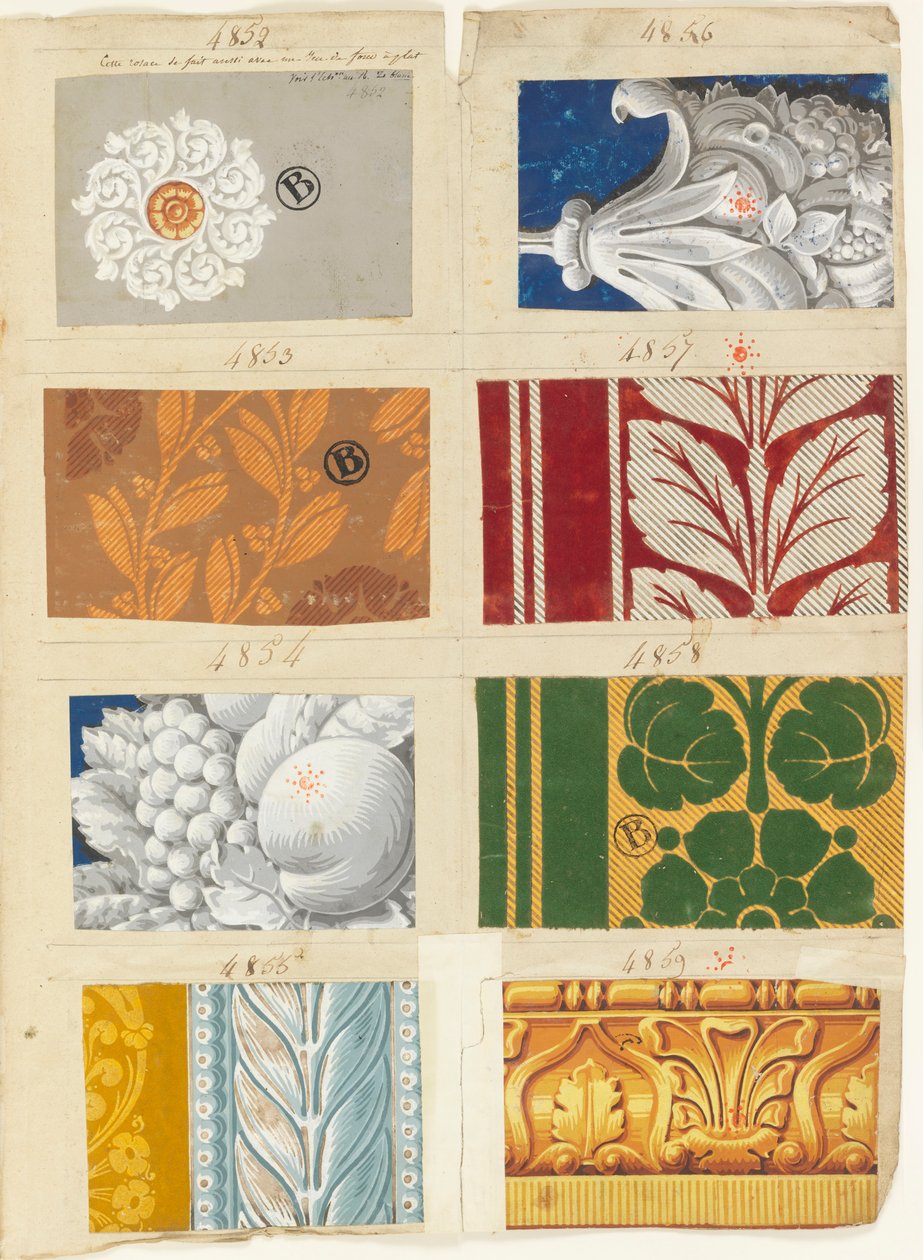 सैंपल बुक (फ्रांस), 1822–30 द्वारा जैक्वेमार्ट और बेनेर्ड द्वारा निर्मित