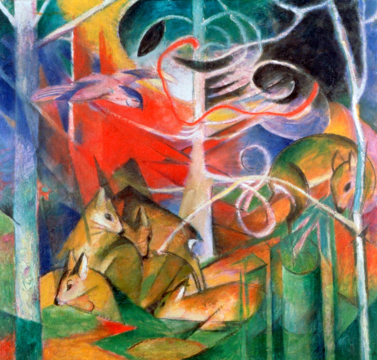 'हिरण इन द फ़ॉरेस्ट I', 1911 द्वारा फ्रांज मार्क