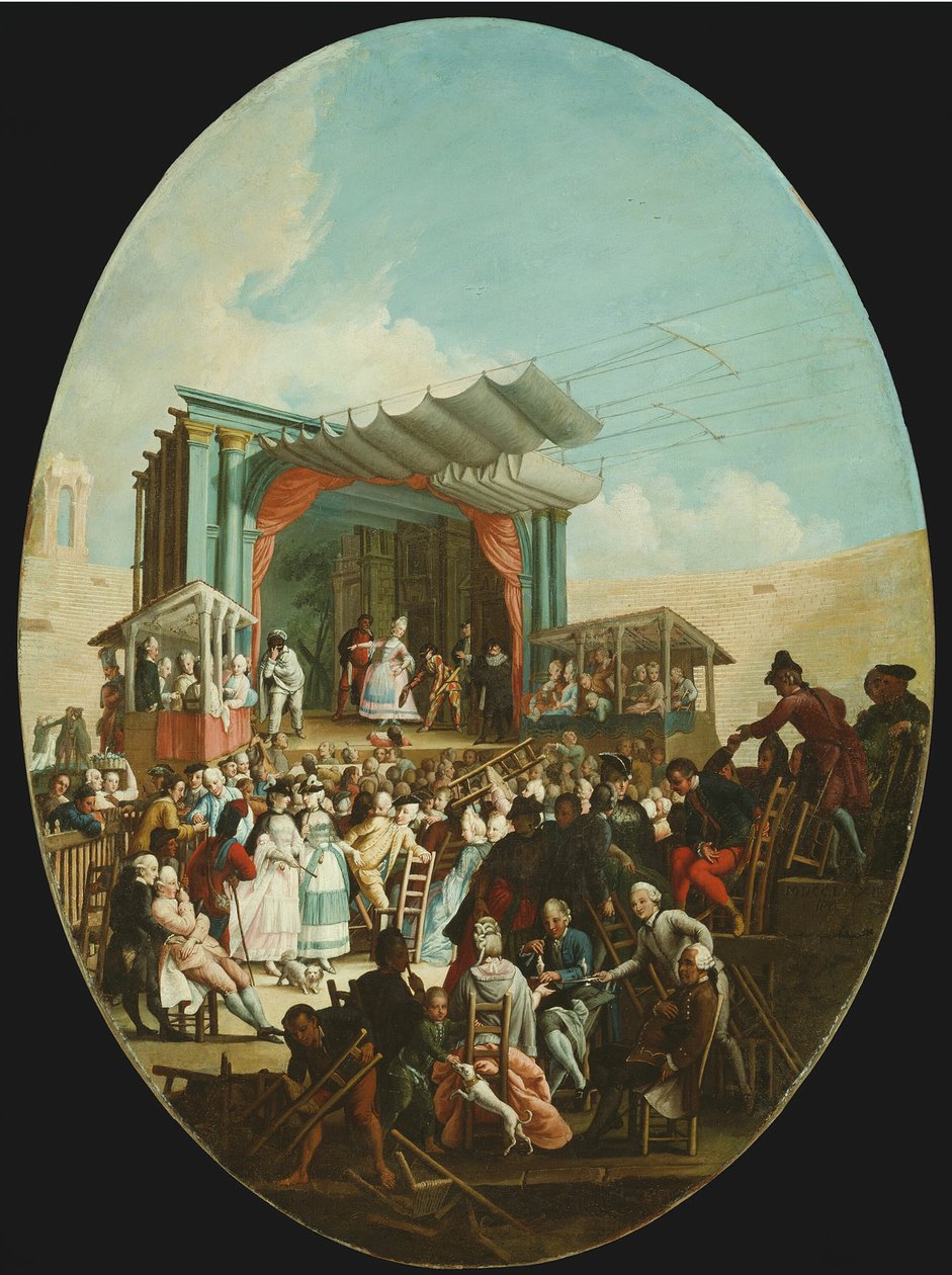 वेरोना में एक इतालवी कॉमेडी, 1772। द्वारा मार्को मार्कोला