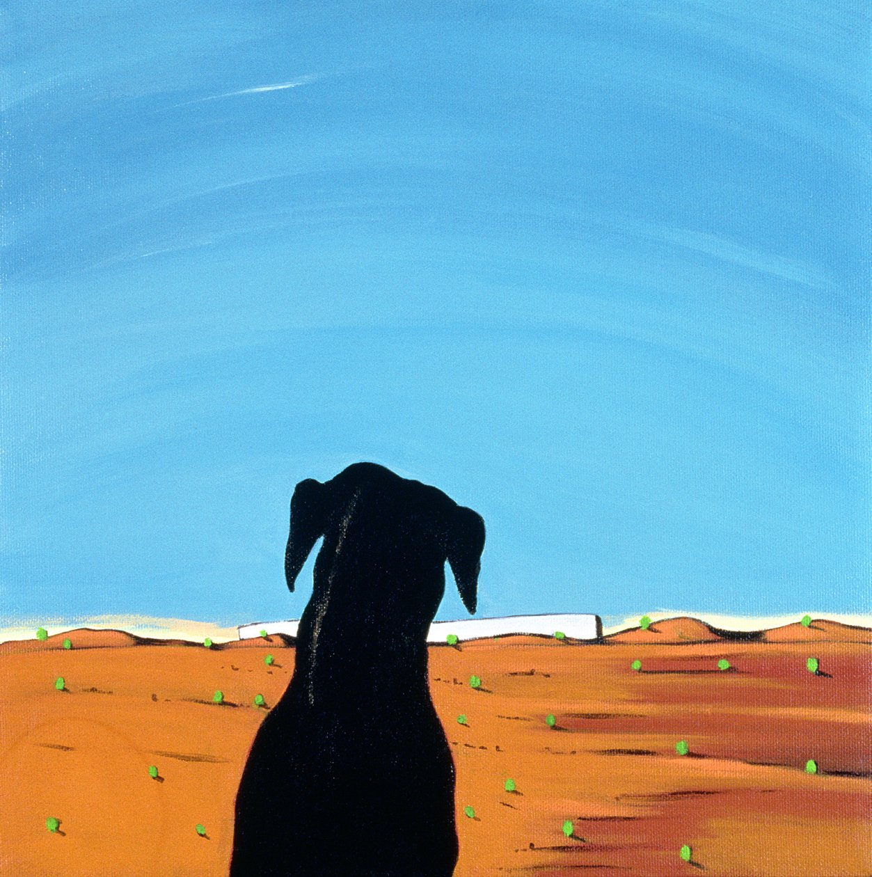 ब्लैक डॉग इन चेस्टरटाउन, 1998 (कैनवास पर एक्रिलिक) द्वारा मारजोरी वीस