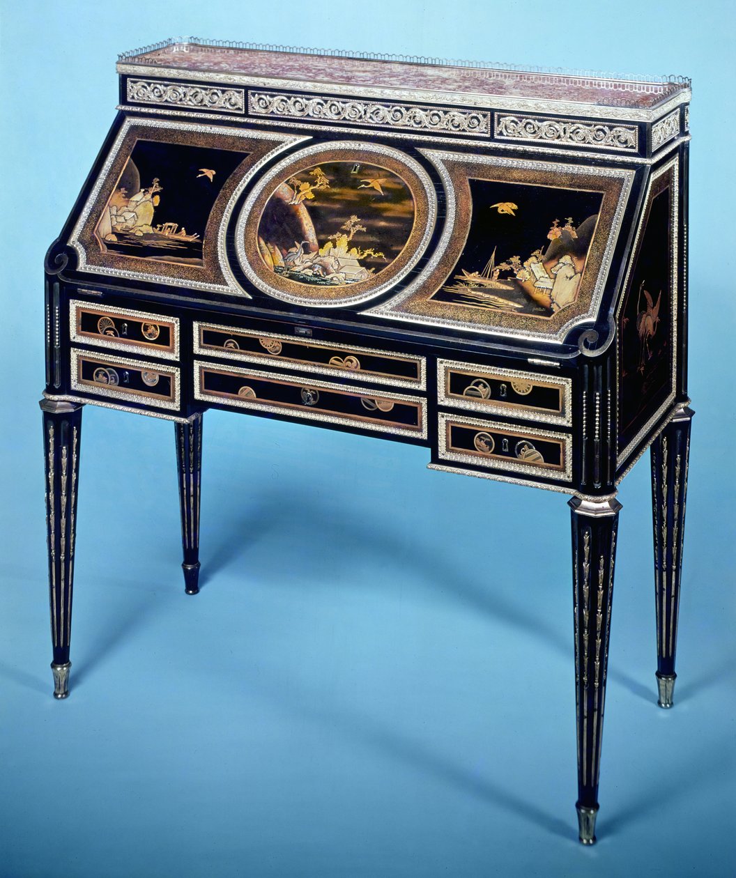 सचिव, c.1780-85 (आबनूस, मार्बल अंड ओर्मोलु) द्वारा मार्टिन कारलिन