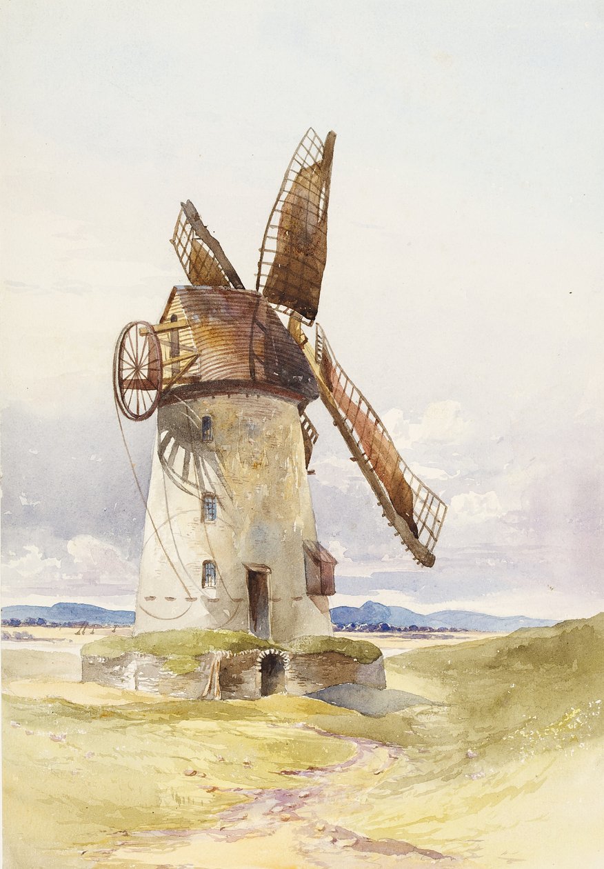 लिथम मिल, c.1845-55 (कागज पर wc) द्वारा मैरी हार्पर