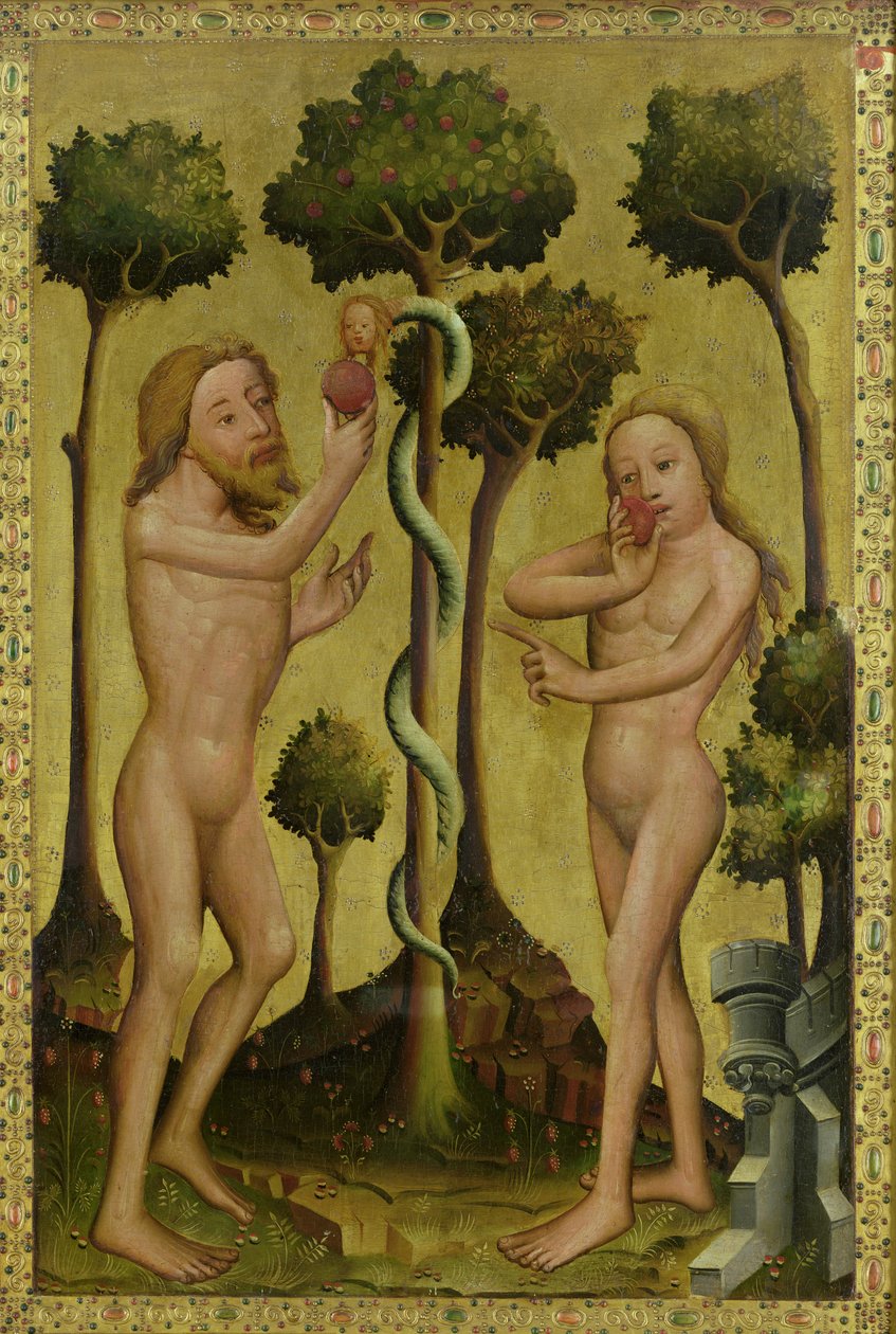 गिरो, ग्रैब्लो अल्टारपीस से विस्तार, 1379-83 (पैनल पर तापमान) द्वारा मिंडेन के मास्टर बर्ट्राम