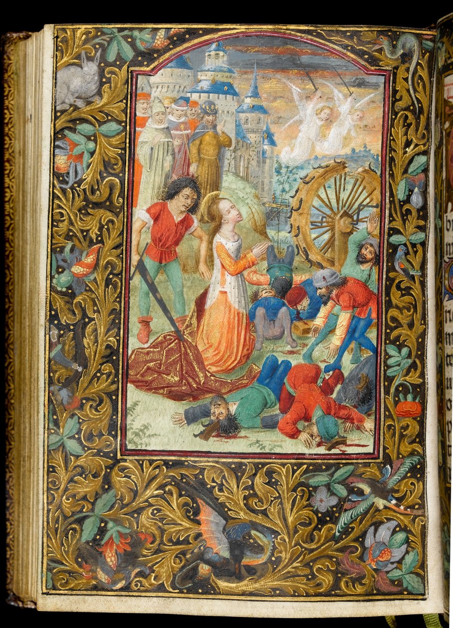 सुश्री 268 f.140v सेंट कैथरीन की शहादत, c.1475 (चर्मपत्र पर स्याही) द्वारा फिट्जविलियम के मास्टर