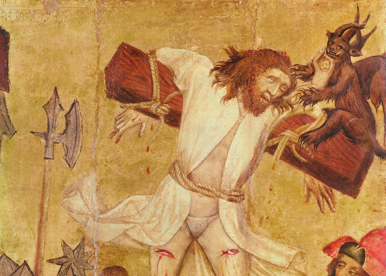 Crucifixion, c.1420 (विस्तार) (लकड़ी पर तापमान) द्वारा रायगर्न के मास्टर