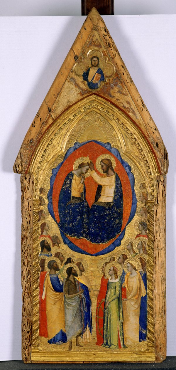 वर्जिन का राज्याभिषेक, c.1375-80 (चिनार की लकड़ी पर तड़का) द्वारा सैन ल्युसचेस के मास्टर सैन ल्युस के मास्टर
