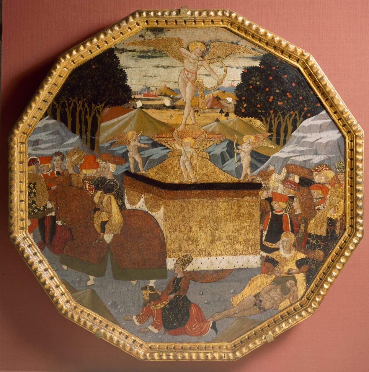 जन्म ट्रे: द ट्रायम्फ ऑफ़ लव, c.1450 (टेम्पल ऑन पैनल) द्वारा कसौनी के मास्टर