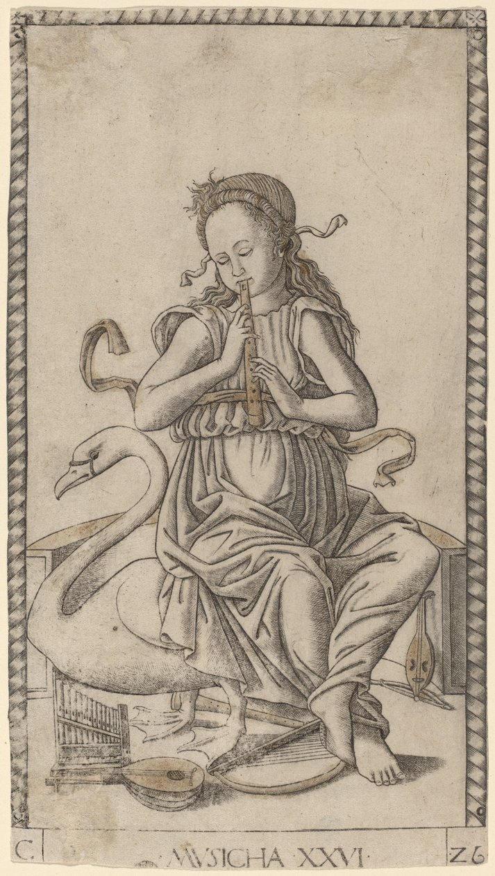 संगीत (संगीत) c.1465 (उत्कीर्णन के साथ उत्कीर्णन) द्वारा ई सीरीज़ टैरोची का मास्टर