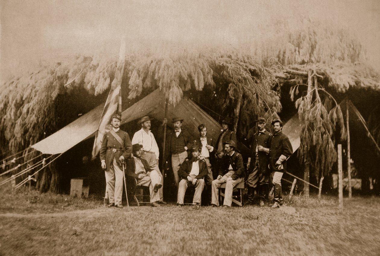 4 वीं न्यूयॉर्क के अधिकारी, 1861-65 (सीपिया फोटो) द्वारा मैथ्यू बी ब्रैडी