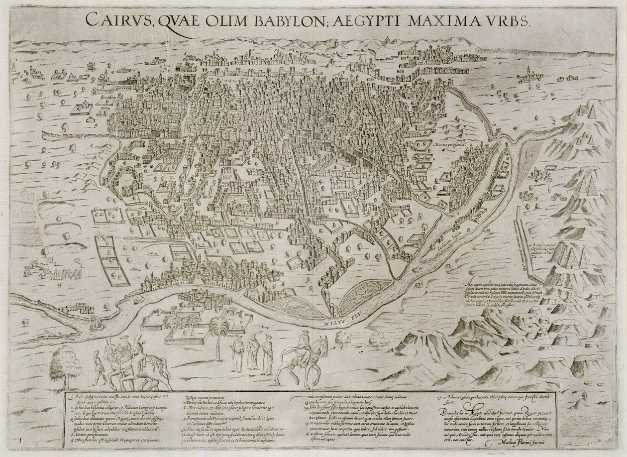 काहिरा का टाउन मैप, c.1600 द्वारा माटेयो फ्लोरिमी