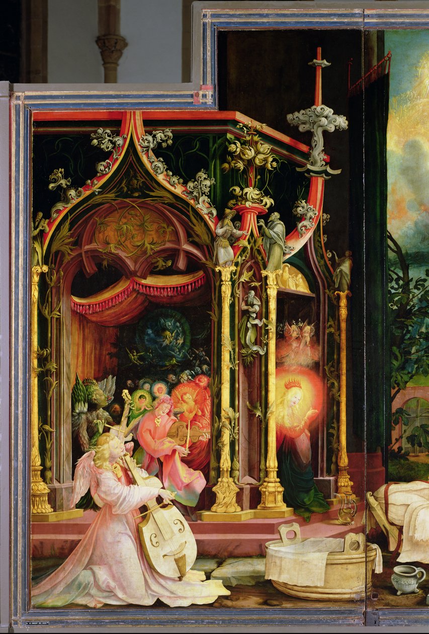 इसनहेम अल्टारपीस से एन्जिल्स का कॉन्सर्ट, c.1512-16 द्वारा मथायस ग्रुनेवाल्ड