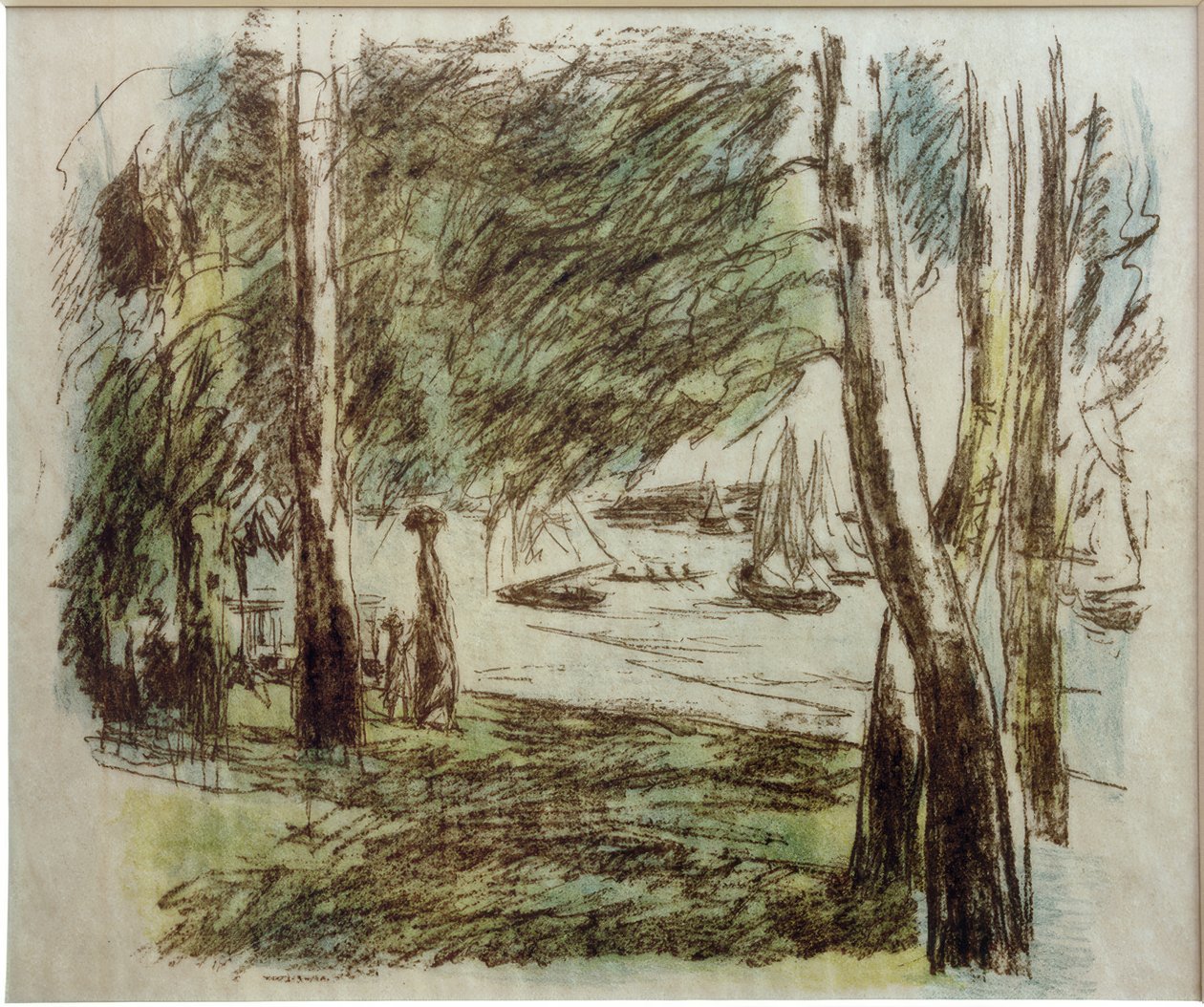 M.Liebermann, नौकायन नौकाओं के साथ Wannsee में परिदृश्य द्वारा मैक्स लिबरमैन