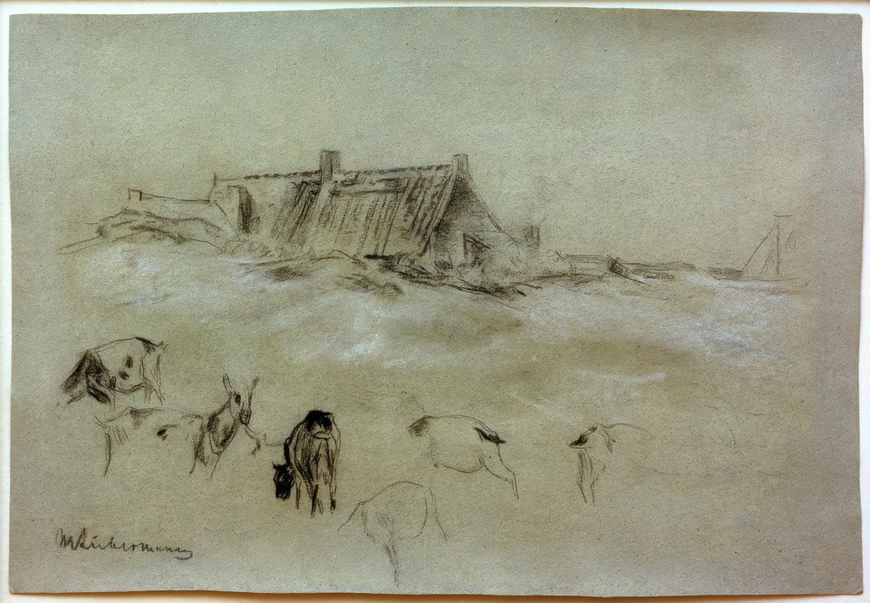 M.Liebermann, समुद्र तट घरों, अग्रभूमि बकरियों में द्वारा मैक्स लिबरमैन