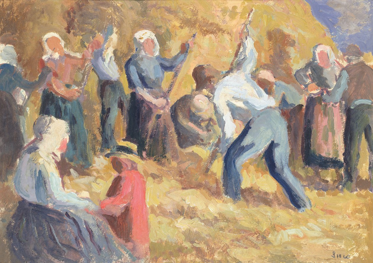 हार्वेस्ट, c.1914 (कागज पर तेल) द्वारा मैक्सिमिलिन लूस