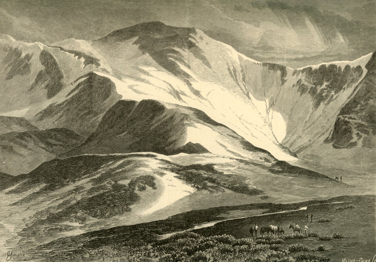 समिट ऑफ़ ग्रेज़ पीक, 1874। द्वारा मीडर और चुब्बो