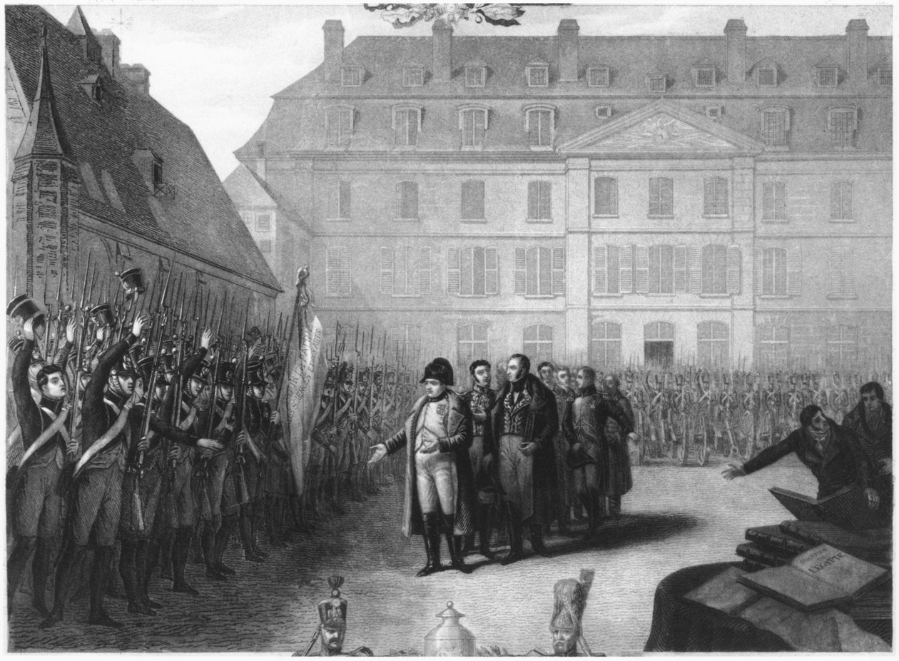 नेपोलियन (1769-1821) 25 अप्रैल 1815 को इकोले पॉलिटेक्निक का दौरा द्वारा Melchior Peronard