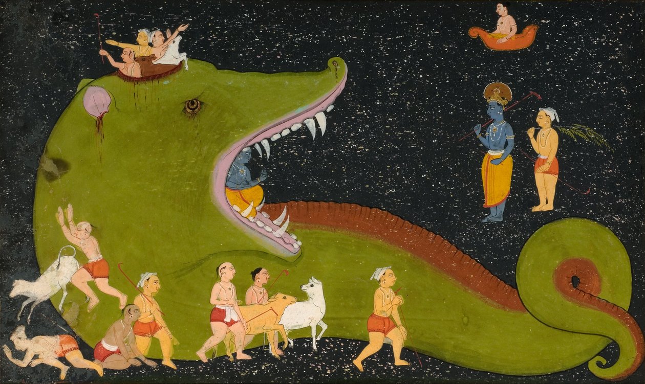 अगसुरा पर कृष्ण की विजय द्वारा मेवाड़ स्कूल