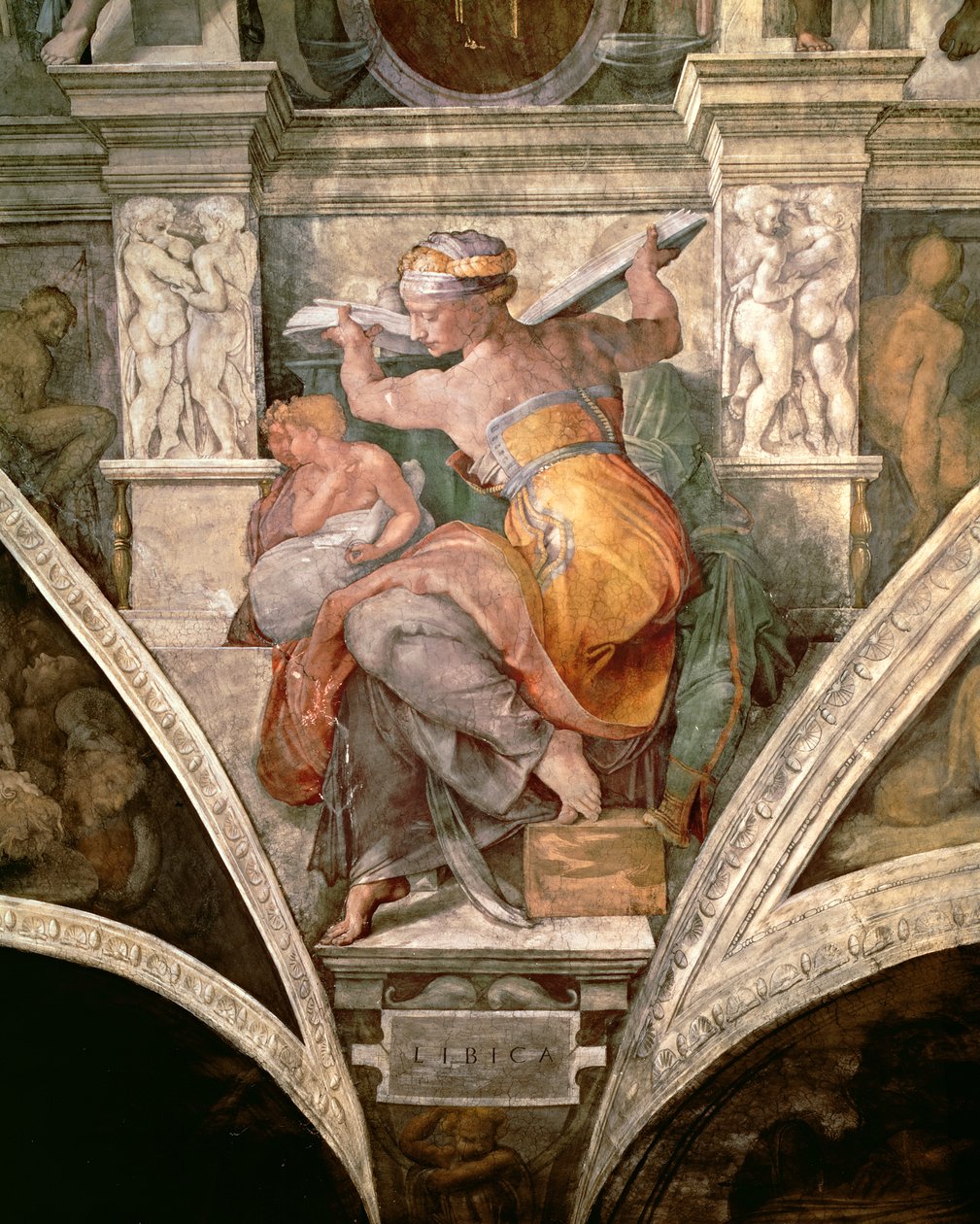 सिस्टिन चैपल सीलिंग: लीबिया सिबिल, c.1508-10 द्वारा माइकल एंजेलो बुओनारोती
