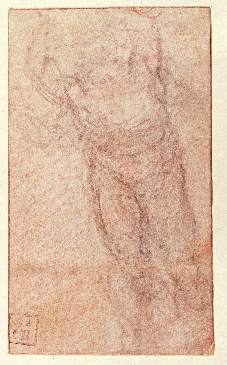 &39;पुनरुत्थान&39; के लिए अध्ययन, c.1532-34 (कागज पर लाल und काले चॉक) द्वारा माइकल एंजेलो बुओनारोती
